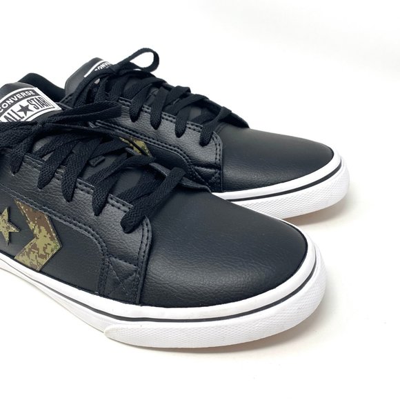 Converse Men's Size 11 170124F El Distrito 2.0 Faux Leather Black Camo Sneakers - Picture 2 of 10